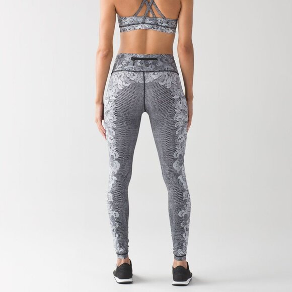 Lululemon Speed Wunder Tight In Florence Speed Wunder 50 G White Black Size 4 - Picture 2 of 7